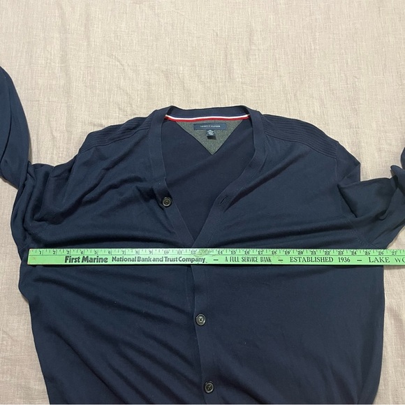 Tommy Hilfiger Navy Men's Button Cardigan Size XXL Grandpa Sweater Old Money - Picture 6 of 6
